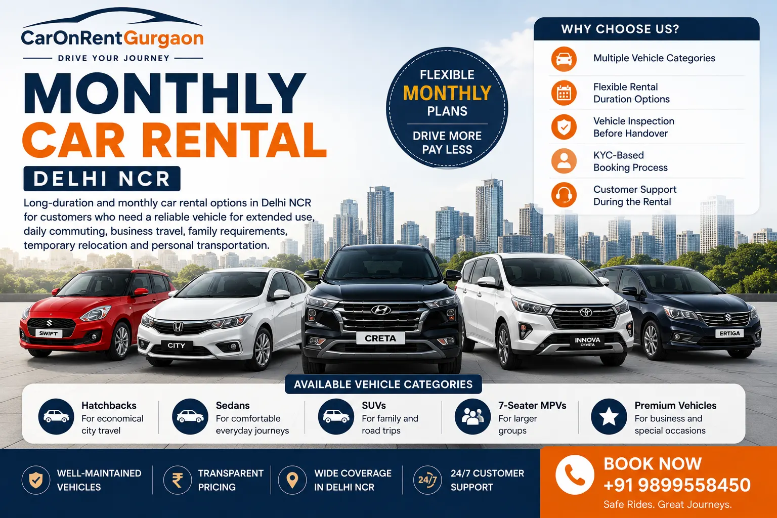 Monthly Car Rental in Gurgaon